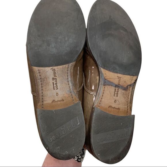 PAUL GREEN MUNCHIN Olive Brown Patent Leather Oxfords Size US 10.5 - Picture 11 of 13